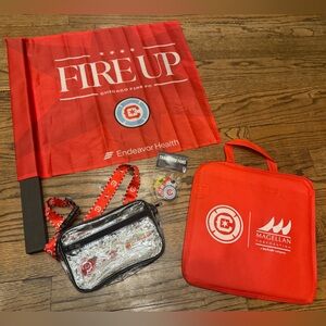 Chicago Fire FC Fan Bundle Flag Clear Stadium Bag Lanyard Pins Magellan Tote NEW